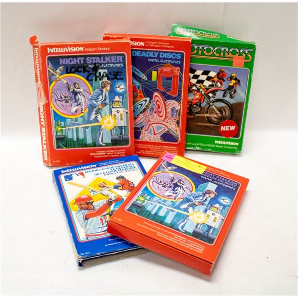 LOT 5 ASSORTED BOXED INTELLIVISION GAMES