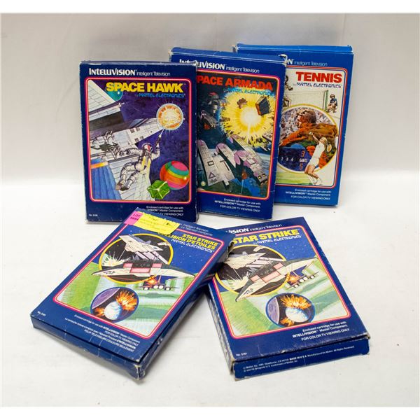 LOT 5 ASSORTED BOXED INTELLIVISION GAMES