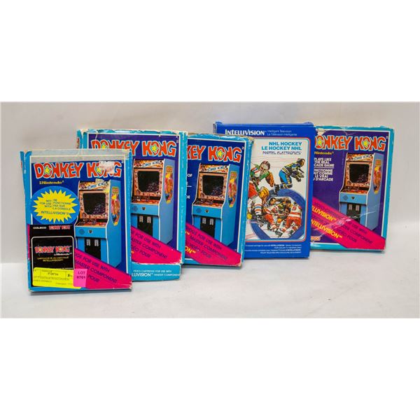 LOT 5 VINTAGE INTELLIVISION GAMES DONKEY