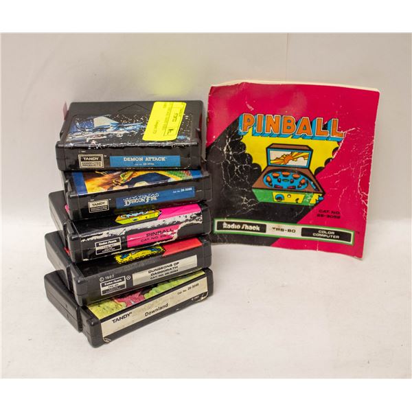 LOT 5 VINTAGE TANDY VIDEO GAMES