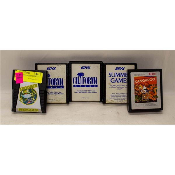 5 VINTAGE ATARI VIDEO GAMES LOOSE