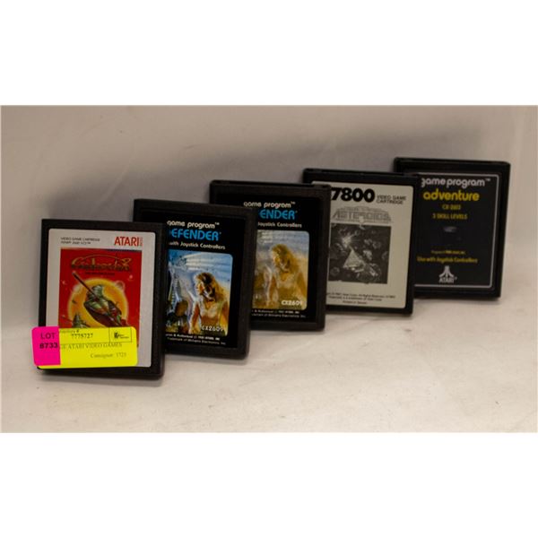 5 VINTAGE ATARI VIDEO GAMES LOOSE