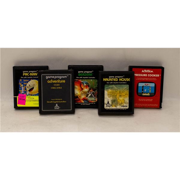 5 VINTAGE ATARI VIDEO GAMES LOOSE