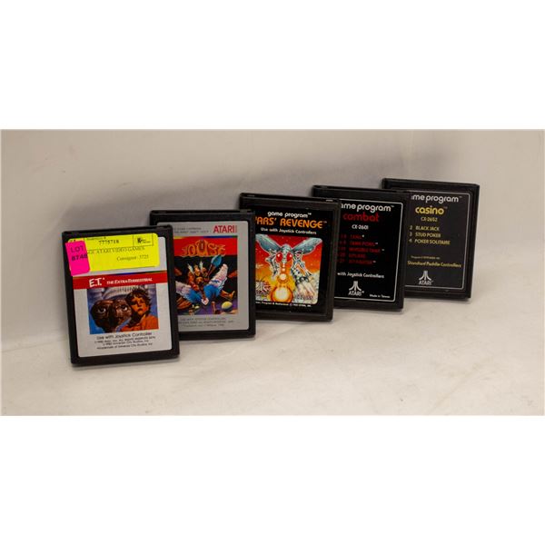 5 VINTAGE ATARI VIDEO GAMES LOOSE