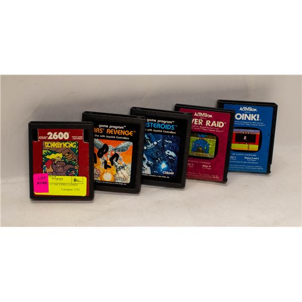 5 VINTAGE ATARI VIDEO GAMES LOOSE