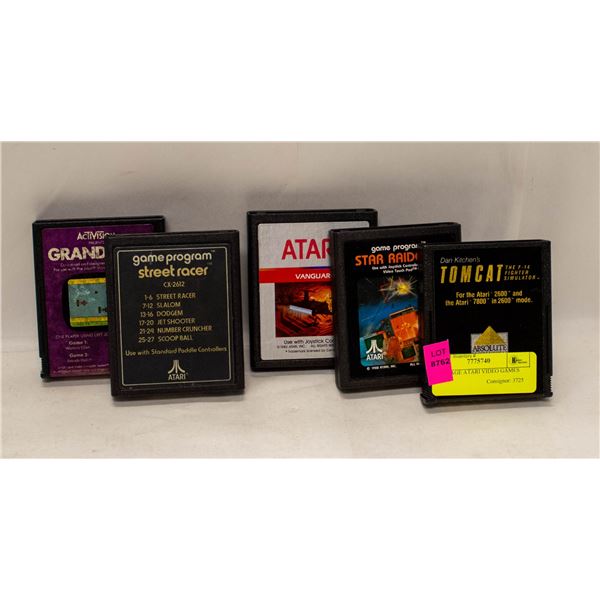 5 VINTAGE ATARI VIDEO GAMES LOOSE