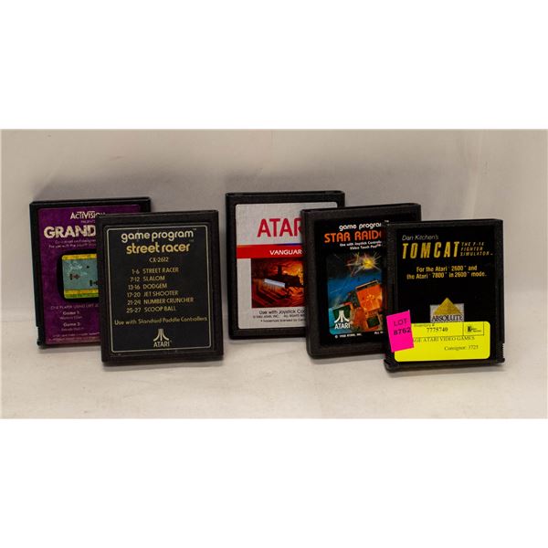 5 VINTAGE ATARI VIDEO GAMES LOOSE