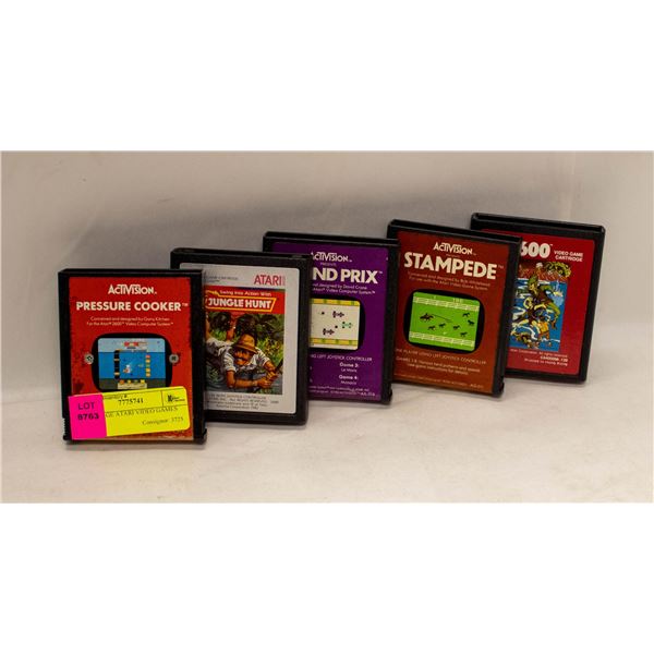 5 VINTAGE ATARI VIDEO GAMES LOOSE