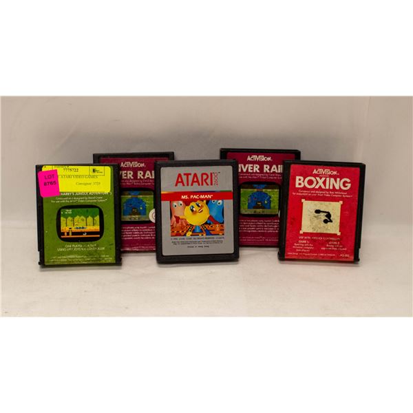 5 VINTAGE ATARI VIDEO GAMES LOOSE