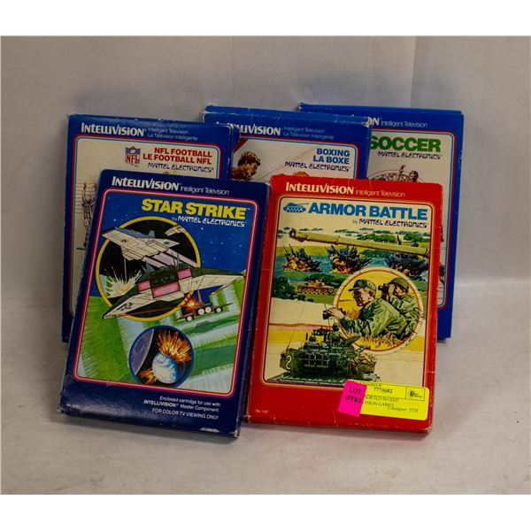 LOT 5 ASSORTED BOXED INTELLIVISION GAMES