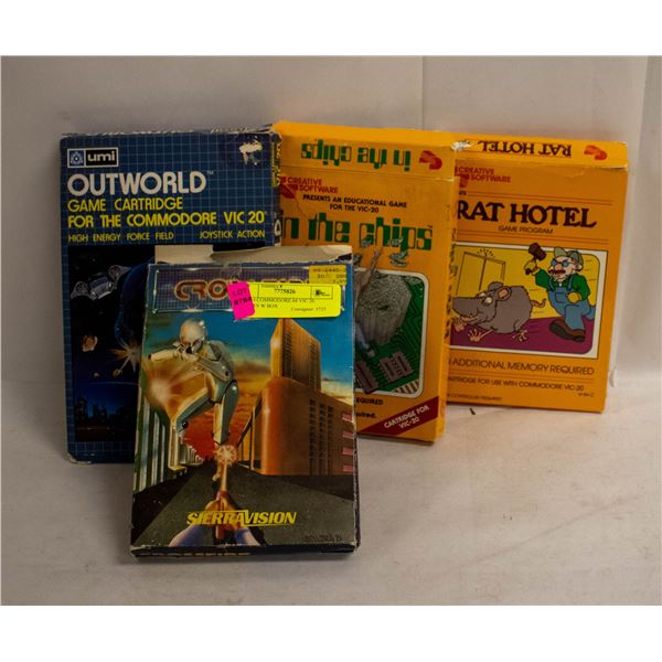 LOT 4 COMMODORE 64 VIC 20 GAMES W BOX