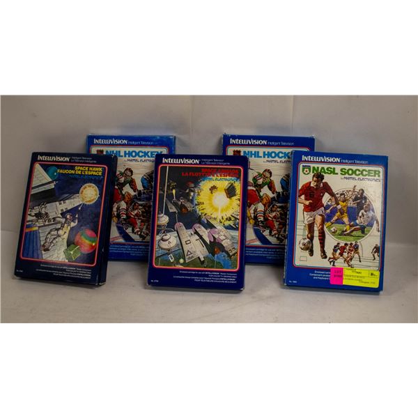 LOT 5 ASSORTED BOXED INTELLIVISION GAMES