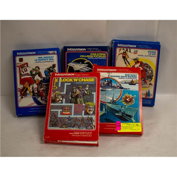 LOT 5 ASSORTED BOXED INTELLIVISION GAMES