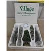 Image 1 : Dept 56 Village Snowy Evergreens Set of 5 - 1995 Retired 2001