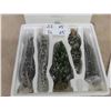 Image 2 : Dept 56 Village Snowy Evergreens Set of 5 - 1995 Retired 2001