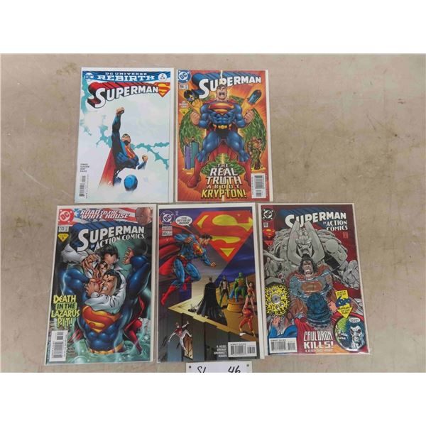 5 DC Superman Comics in Pristine Condition - Boarded and