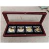 Image 2 : Beautiful Wood Display Case with 4 Limited Edition Gold Clad Coins , M1A2