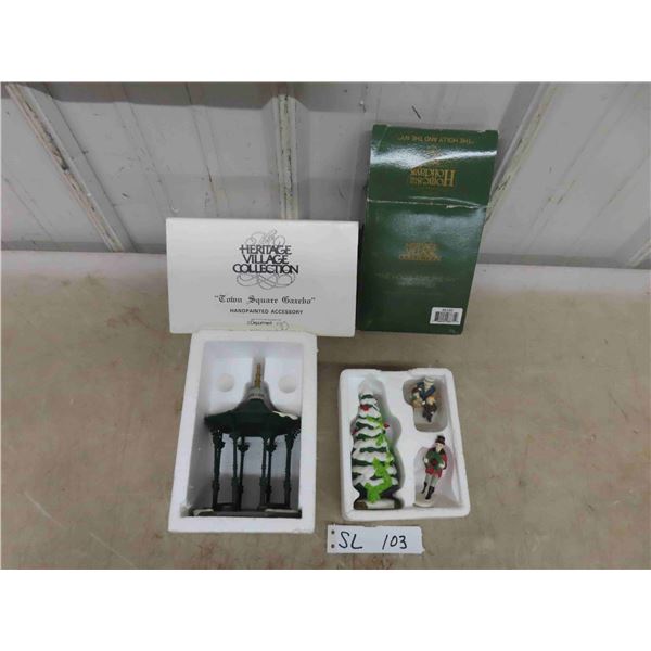 Dept 56 Dickens Village Town Square Gazebo 1992 , The Holly & Ivy