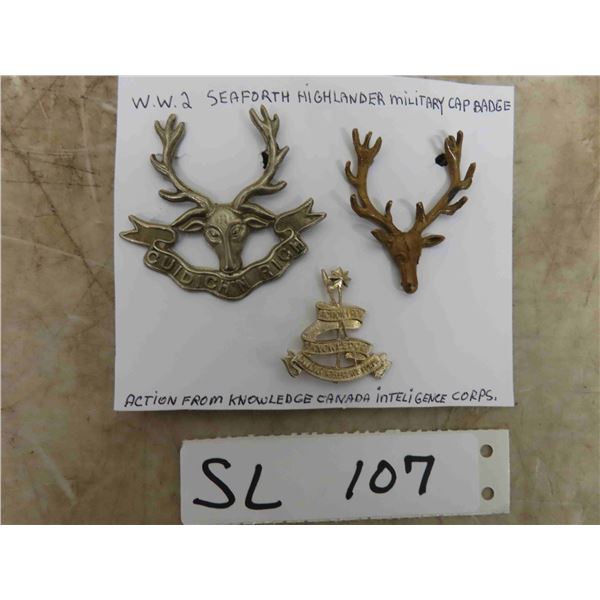 WW2 Seaforth Highlander Military Cap Badges & Action from 