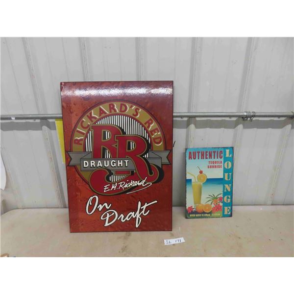 Ricards Red Draft Advertisement on Hard Board 19'' x 27'' , Metal Tequila