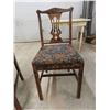 Image 8 : Antique Table with Drawers , 2 Embroidered Wooden Chairs