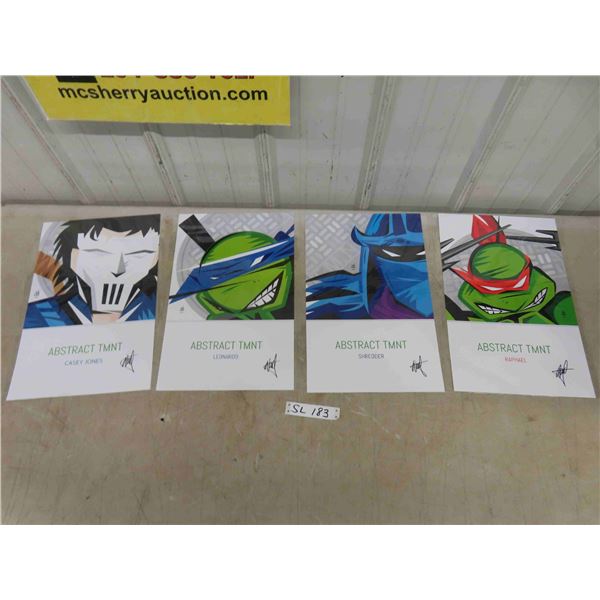 4 Teenage Mutant Ninja Turtles Limited Edition Abstract 11'' x 17'' Art