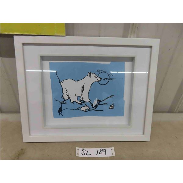 Snowy Polar Bear 8'' x 10'' Framed Limited Edition Art Print Signed By Published 