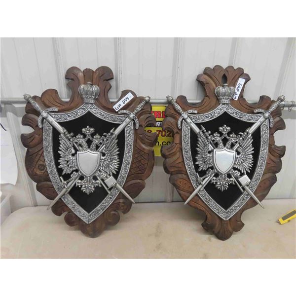 (2) Coat of Arms Displays 28'' x 20''