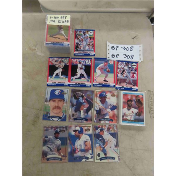 McDonalds/ Donruss MVP Series 1-26, Blue Jays Gold Series 1-6, 1991 Score Set 1-100, 