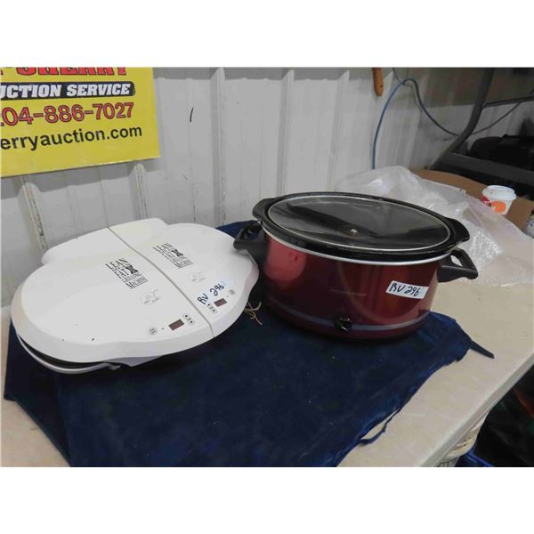 George Foreman Dual Grill + Hamilton Beach Large Crock Pot