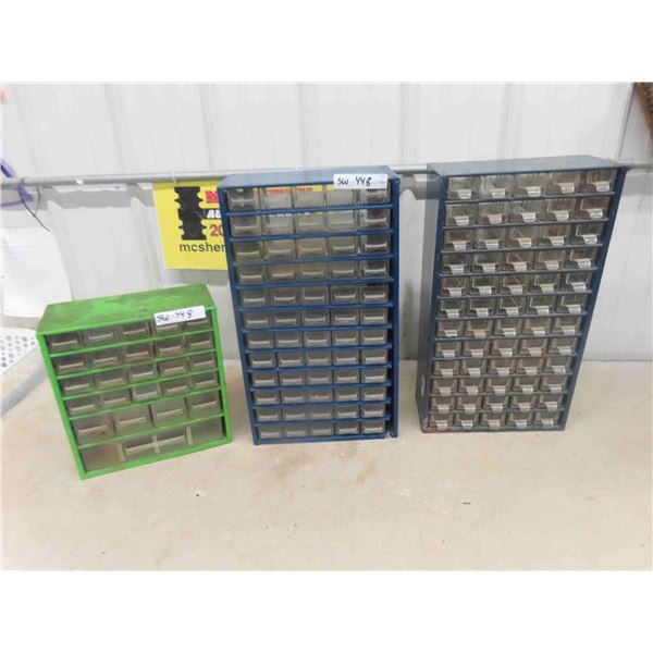 3 Small Hardware/ Hobby Organizers ; (2) 6  x 12  x 22  & (1) 6  x 12  x 13 