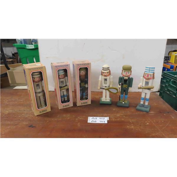 (6) Vintage 10" Wooden Nutcrackers