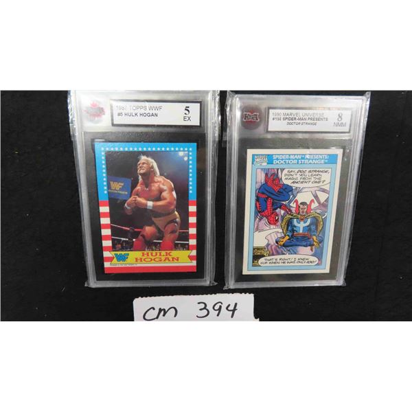 1990 Marvel Universe Graded Card & 1987 Hulk Hogan Graded Card