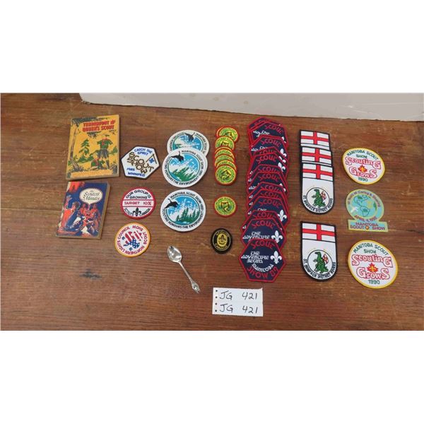 (44) Manitoba Scout Show + Rover Patches from 80s + 90s, Boy Scout Spoon & 2 