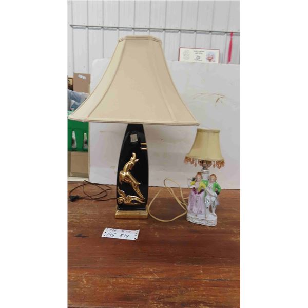 2 Table Lamps ; 23.5" Tall + 13.5" Tall 