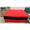 Image 1 : Red with Black Stripe Wool Blanket 68" x 81"