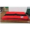 Image 2 : Red with Black Stripe Wool Blanket 68" x 81"