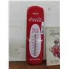 Image 2 : Coca-Cola Thermometer - Metal 5" x 17" + Modern Texaco 11.5" x 16" - both 