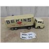 Image 1 : Tin Friction Highway Tractor + Trailer with Bekins Advertising 3" x 5" x 12"