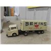 Image 3 : Tin Friction Highway Tractor + Trailer with Bekins Advertising 3" x 5" x 12"