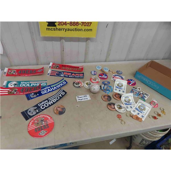 Vintage Sports Related Swag 1980s ; Blue Bombers, WPG Jets, NFL, plus others : 