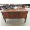 Image 1 : Walnut Cedar Chest with Pie Crust Design 19" x 23" x 40"