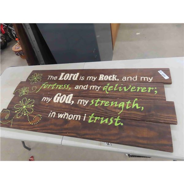 Religious Slogan on Wooden Display 23  x 48 