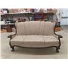 Image 1 : Couch 72" Wide -Modern but Vintage Style, with Wooden Frame + Claw Feet