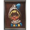 Image 2 : 2 Framed Velvet Back ' Big Eyed' Pictures 17" x 22"