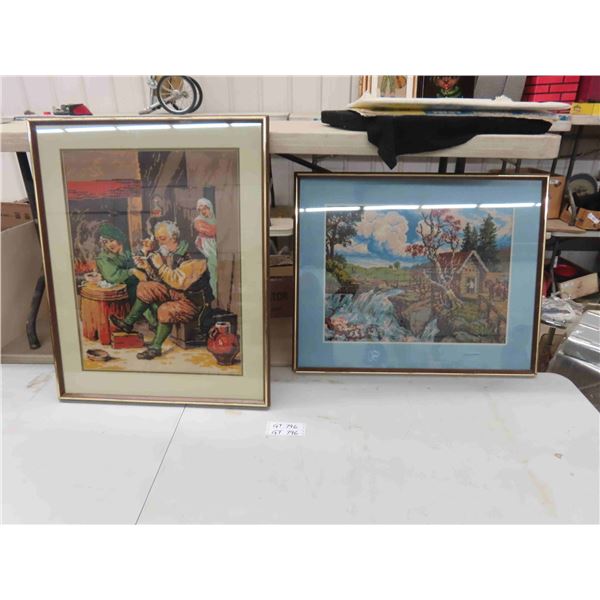 2 Framed Pictures Petti Point 25  x 31 