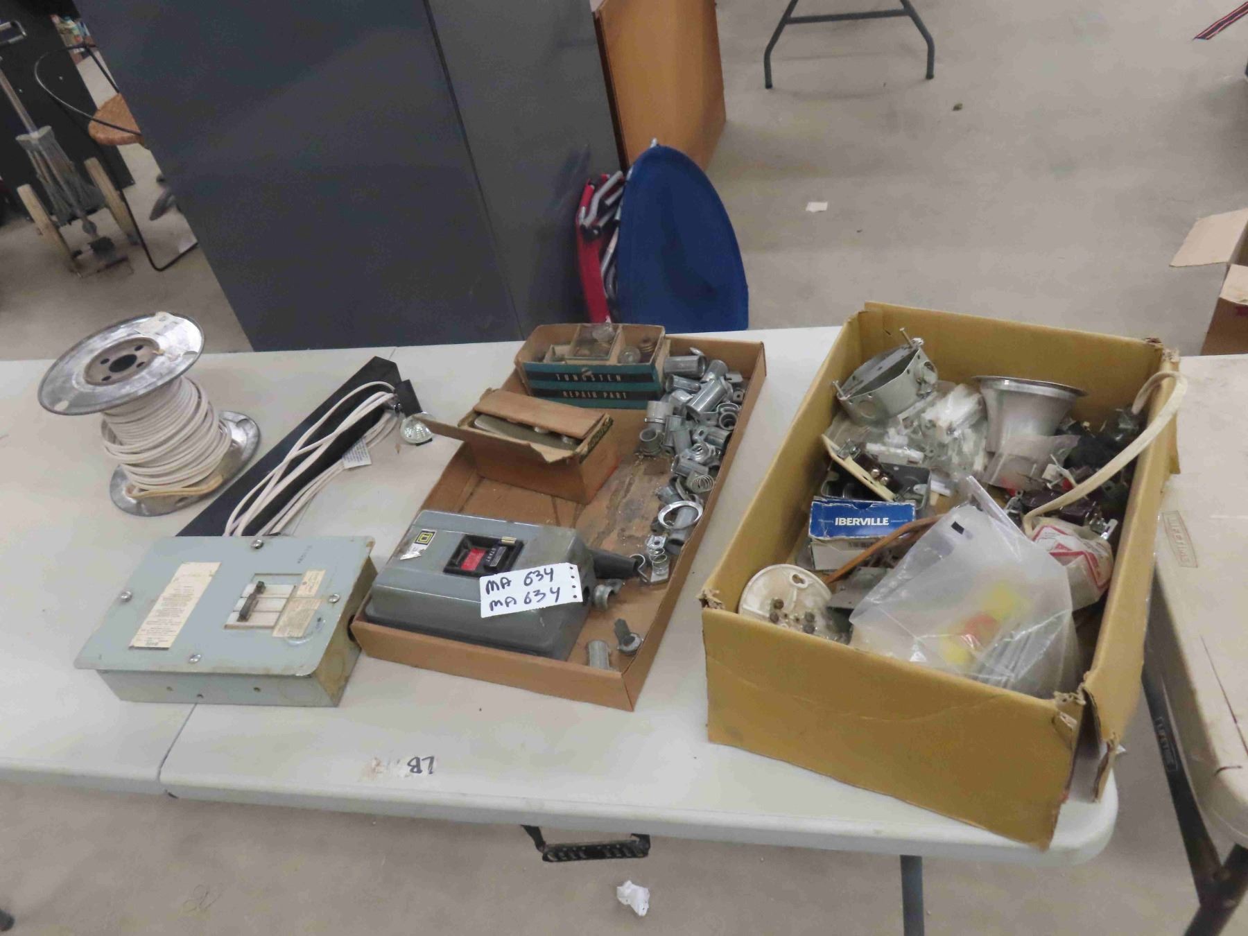 14/2 Partial Roll of Wire, 60 Amp Panel, Connectors, Fuses, Plug, Switches,