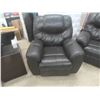 Image 2 : Leather Reclining Love Seat with Matching Recliner