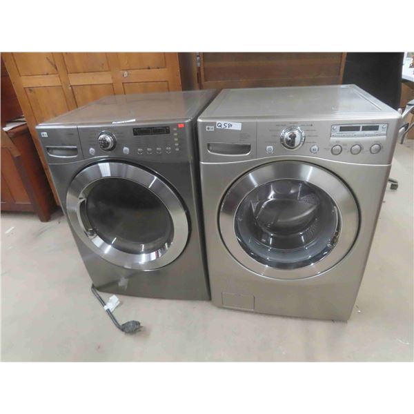 LG Washer + Dryer Set - Stainless Steel, model # in Picture