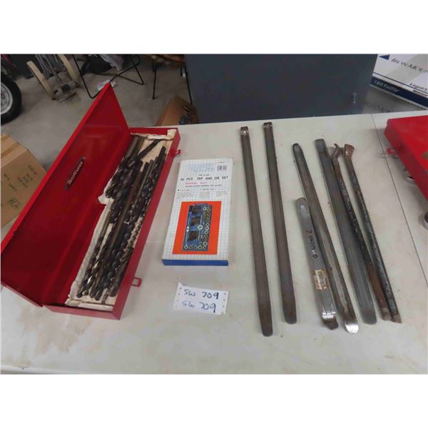 40pc Tap + Die Set, Drill Bits, Pry Bars